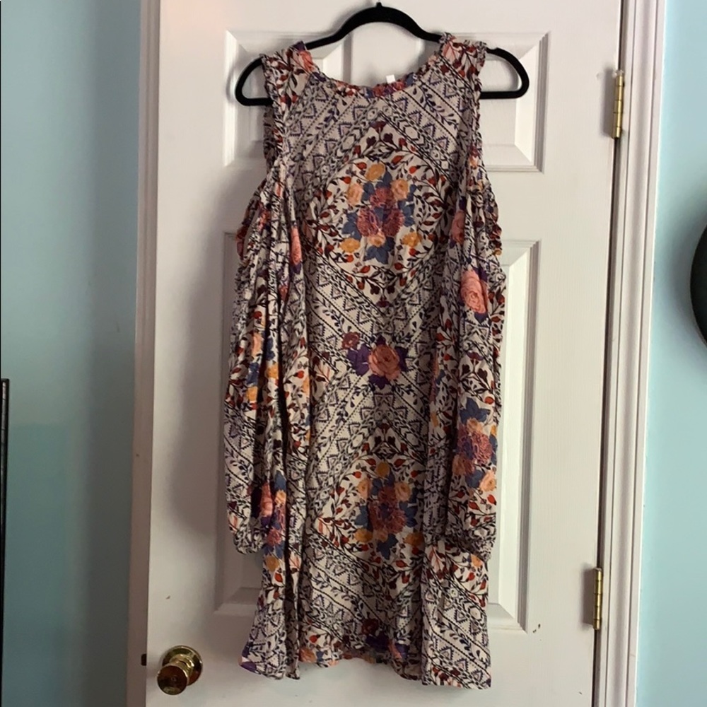 Target floral cold shoulder long sleeve dress
